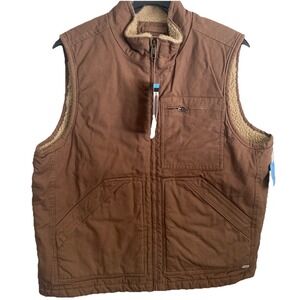 Lee Men's Workwear Vest Size L Khaki Dark Brown